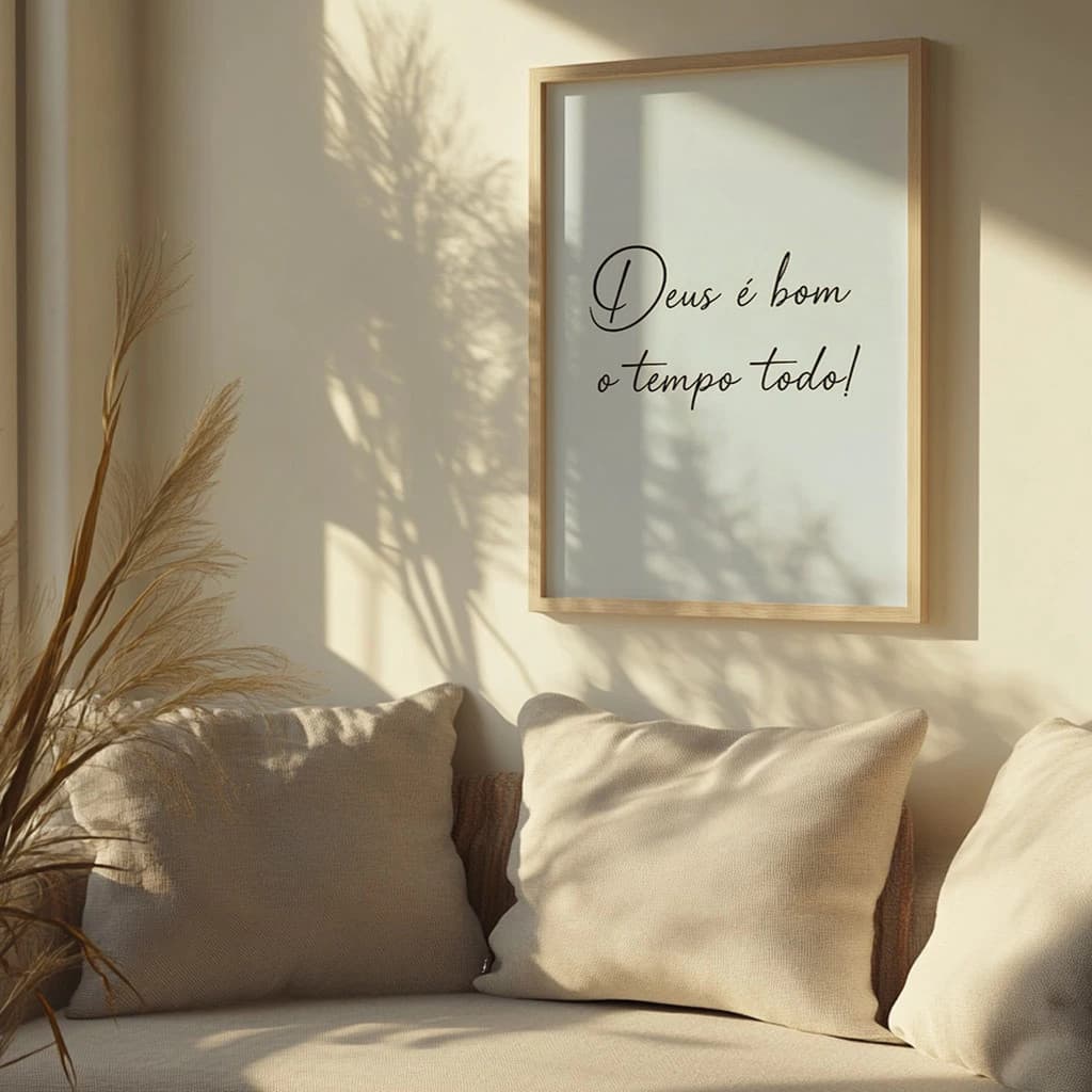 Quadro Decorativo Deus É Bom O Tempo Todo! Home