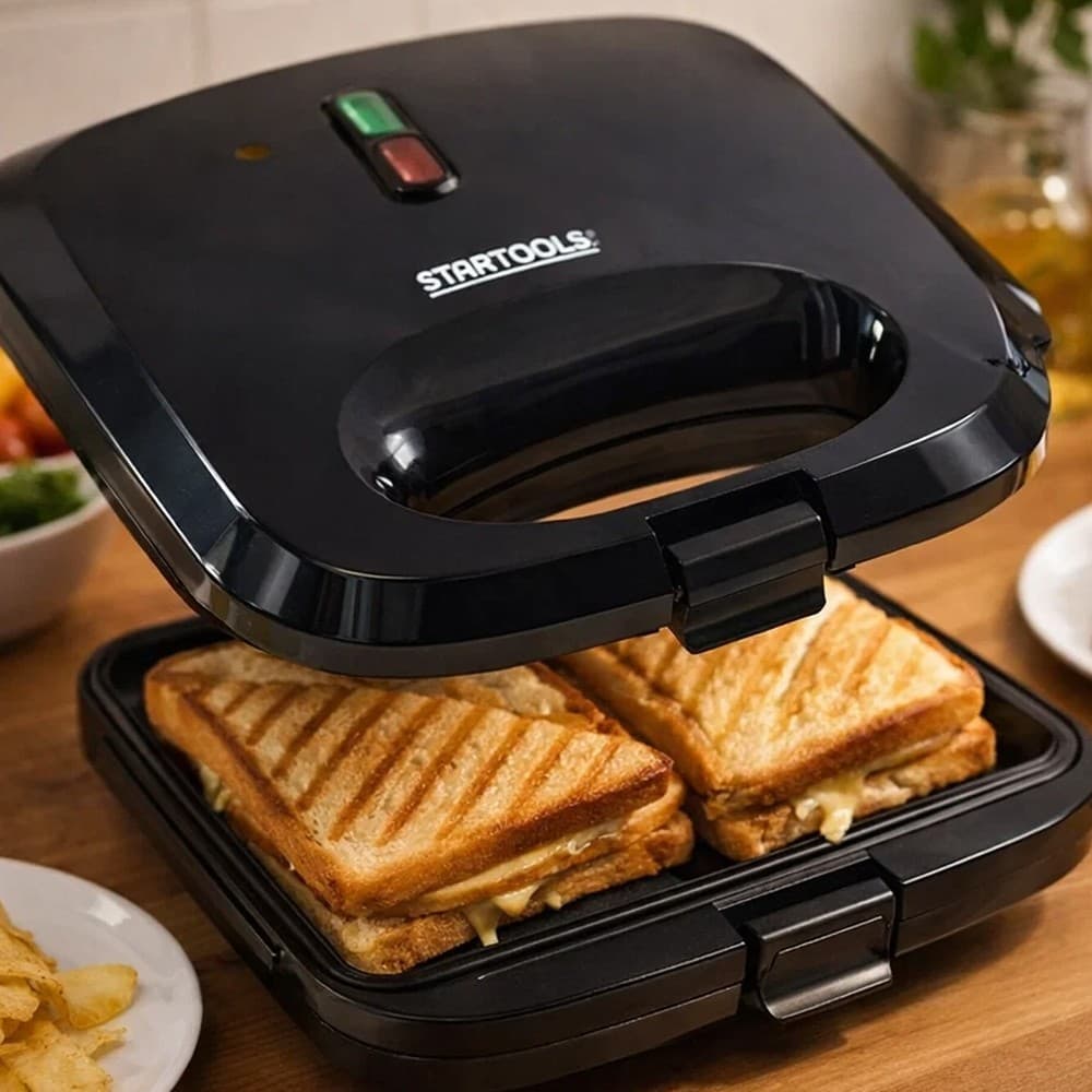 Sanduicheira Grill Elétrica Chapa Assadeira Esquenta Aquecer Pão Lanche Derreter Quente