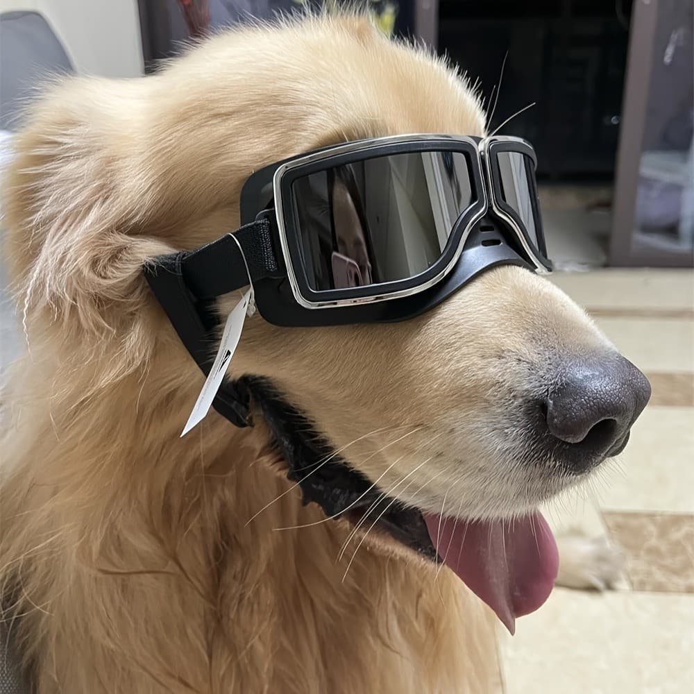 Óculos De Proteção UV 400 Para Cães Com Alça Ajustável – PET À Prova De Vento E Poeira Raças Médias A Grandes