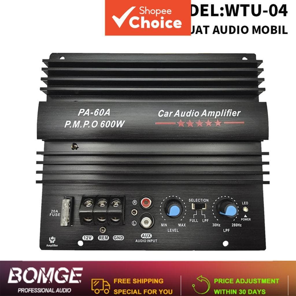 Placa Amplificadora De Subwoofer De Carro De Alta Potência De 600 W Com Construção De Alumínio , Chip Superior E Qualida