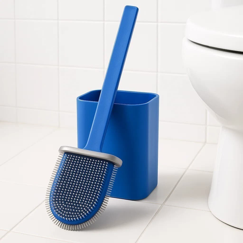 Escova Sanitária Silicone Limpeza Vaso Sanitário Lava Bacia Banheiro Remove Sujeira