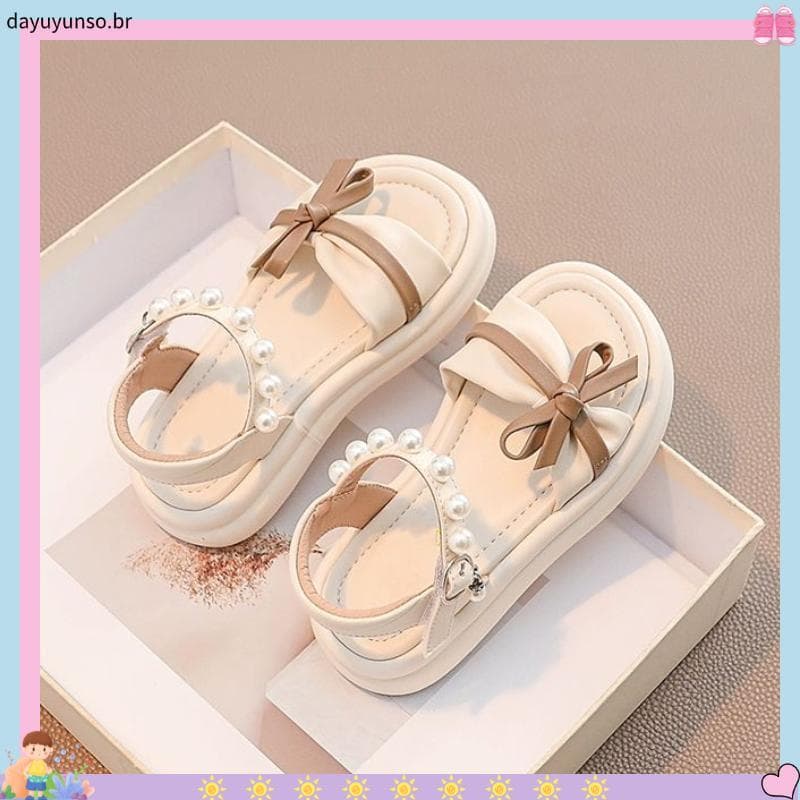 Meninas sandálias 2025 verão novo estilo sapatos de princesa sola macia sandálias de praia médio grande crianças sandáli