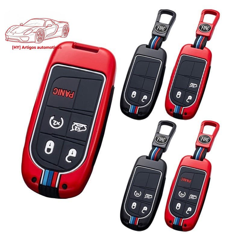 Capa de Chave de Carro em Liga de Zinco para FIAT FREEMONT TORRO AGRO TORUS PULSE Controle Remoto Inteligente de 2/3/4/5