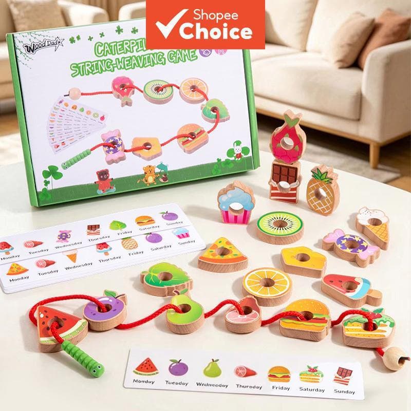 Brinquedo de Inserção de Lagartas MDFG, Jogo Educativo para Crianças, Habilidades Motoras Finas e Capacidade de Raciocín