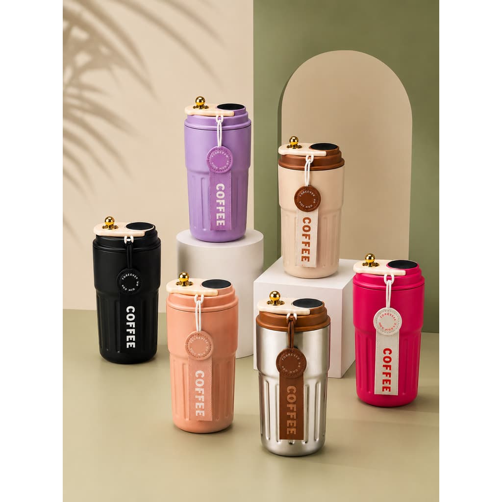 Copo Térmico Café 460ml com Tampa Vedada, Design Moderno, Portátil, Isolamento Térmico, Ideal para Viagem cafe pratica