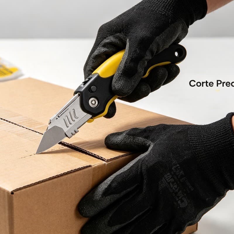 Estilete dobrável resistente multifuncional, para uso industrial, DIY externo e trabalhos profissionais
