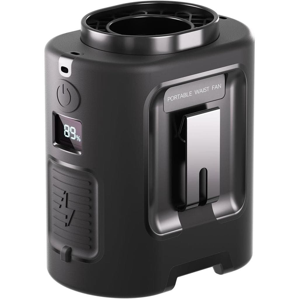 Ventilador de Cintura Portátil Gewanolla, 4 Velocidades, Fluxo de Ar Forte de 13000RPM, Ventilador de Cinto com até 22 H