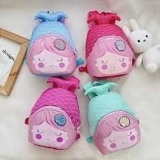 Mini Mochila Sereia Kids Infantil Colorida Compacta Ziper Bolso Passeio Escola