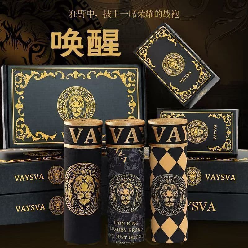 Cuecas boxer masculinas Wake-up Lion de alta qualidade, cuecas boxer respiráveis e confortáveis
