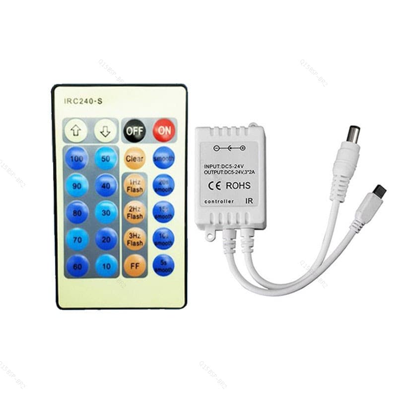 24 Teclas Infravermelho Remoto RF LED Luzes De Tira Controlador Sem Fio Monocromático BR15B2
