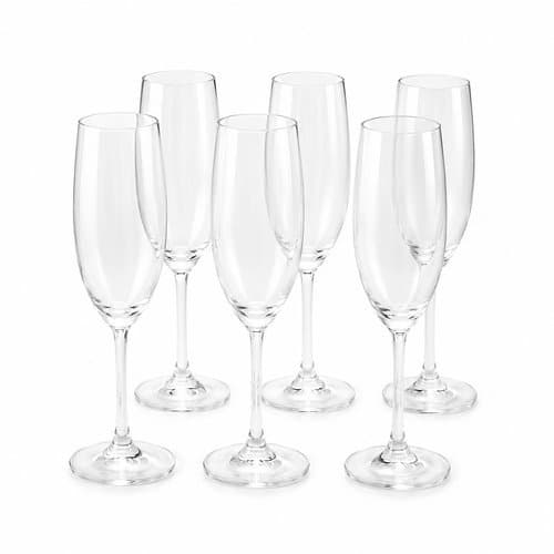 Jogo Taças Cristal Espumante 220 Ml 6 Unidades Elegância Resistente Sobremesa