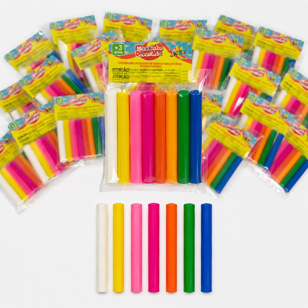 Kit 10x Massinha De Modelar Escolar Lembrancinha 8 Cores