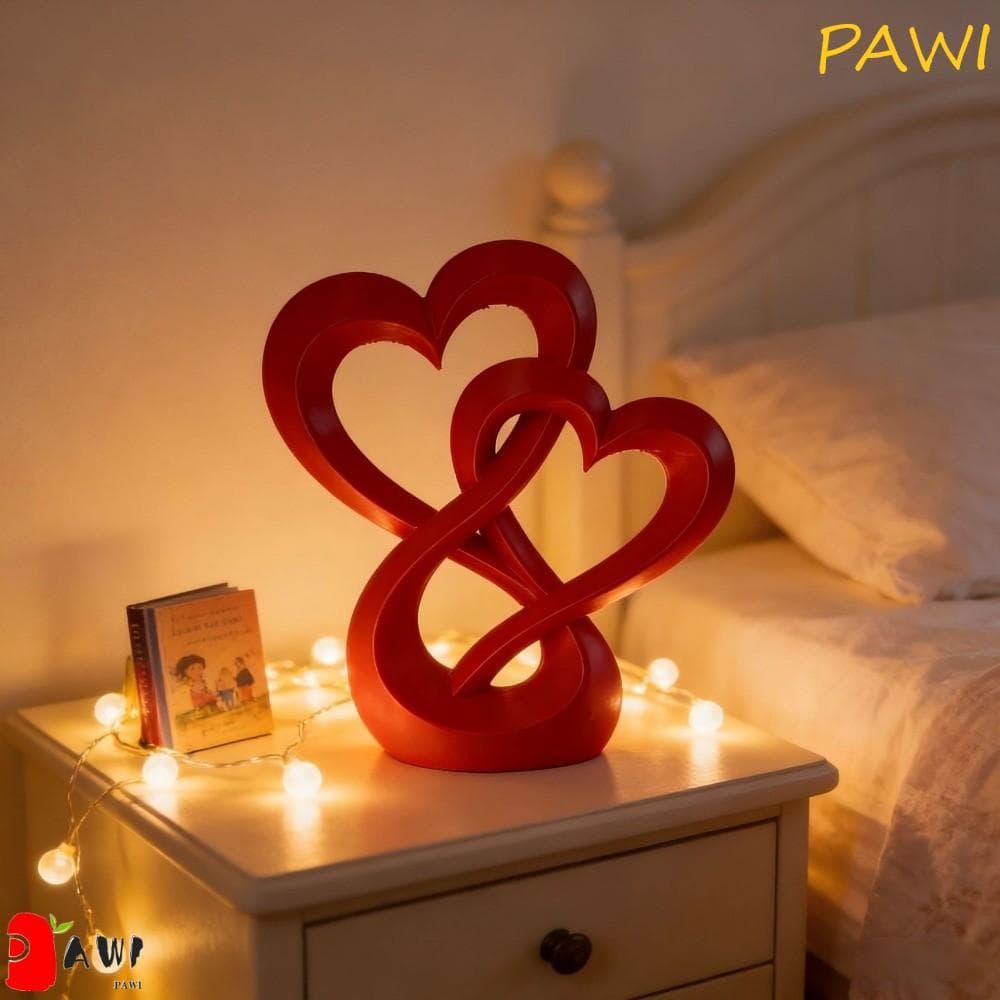 Ornamento Interior Do Carro PAWI , De Coração Duplo Impresso Em 3D Doce , Presentes Criativos Para Amantes , Modelos Oco