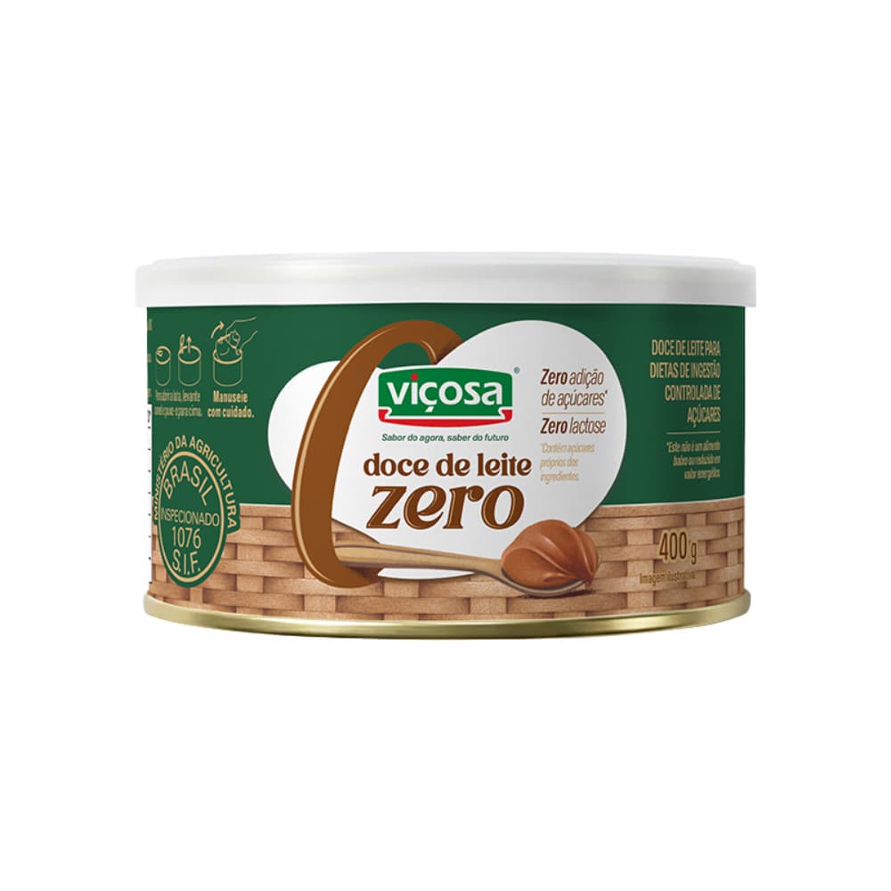 Doce de Leite Viçosa Zero Açucar e Lactose Tradicional 400g