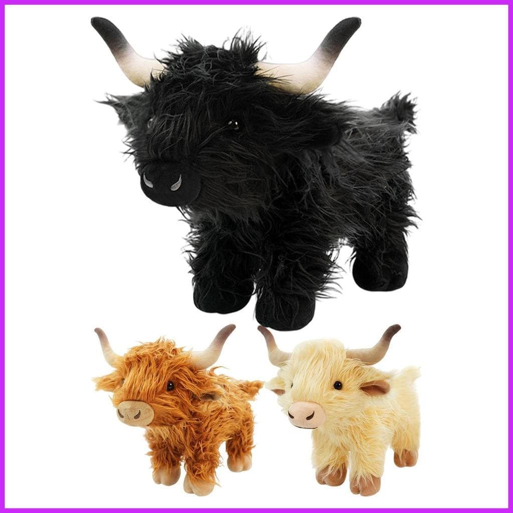 Pelúcia Highland Vaca 35cm Realista Dos Desenhos Animados Polegada Decoração De Casa Escocesa Brinquedo De Para Crianças