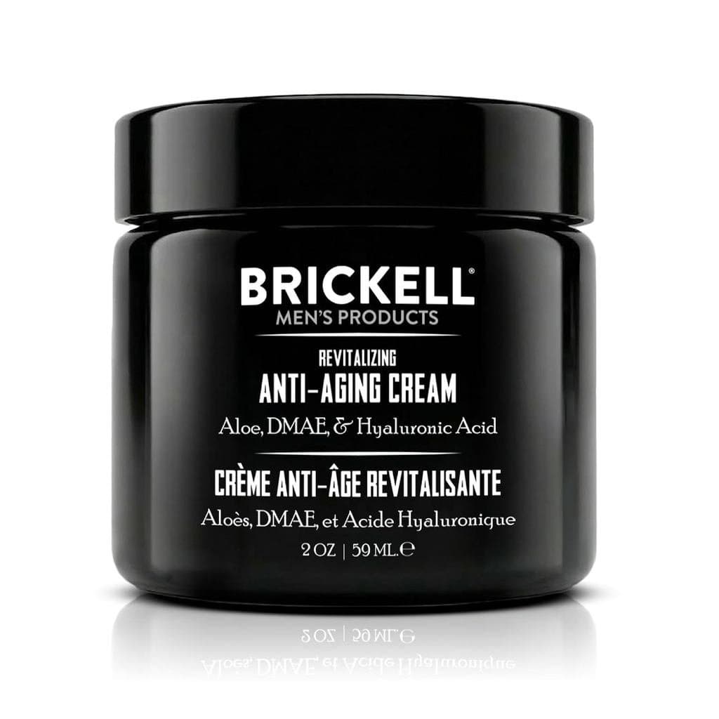 Creme Revitalizante Anti-Envelhecimento Brickell para Homens, Creme Noturno Anti-Rugas para Reduzir Linhas Finas e Rugas