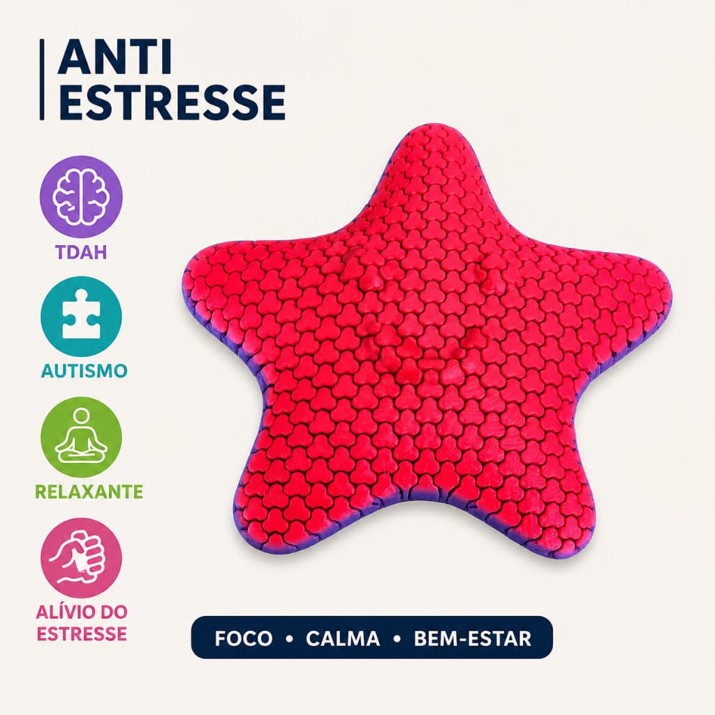 Brinquedo Estrela Articulada Flexível Sensorial Anti Stress TDAH Autismo Fidget Toy 3D Colorida Relaxante