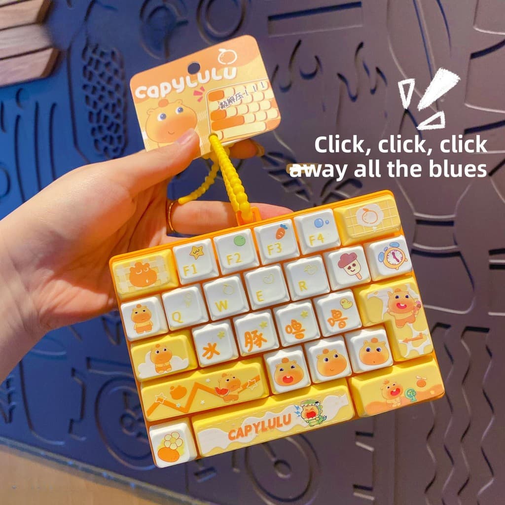 Teclado chaveiro 26 grade criativa descompressão brinquedo infantil saco pingente