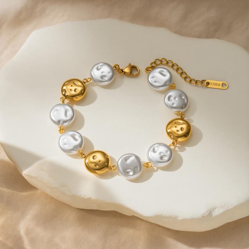 Pulseira Oval grossa de aço inoxidável, elegante e moderna, adequada para empilhar, adequada para mulheres, simples, req