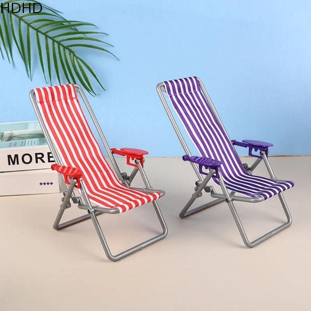 Modelo De Cadeira De Praia Dobrável HDHD , Mini Casa De Bonecas 1/6 De 12 * 11 * 19.5 Cm , Reclinável Casual De 4 Cores