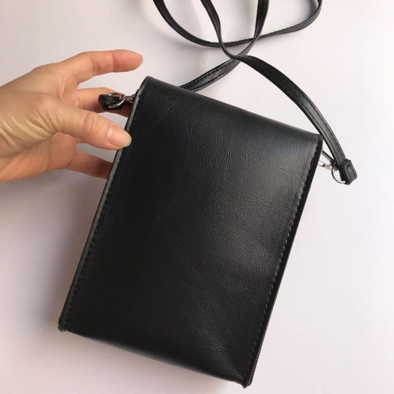 Japonês única luz preto moda jogo saco do telefone móvel simples ombro mensageiro saco portátil pequena bolsa de ombro f