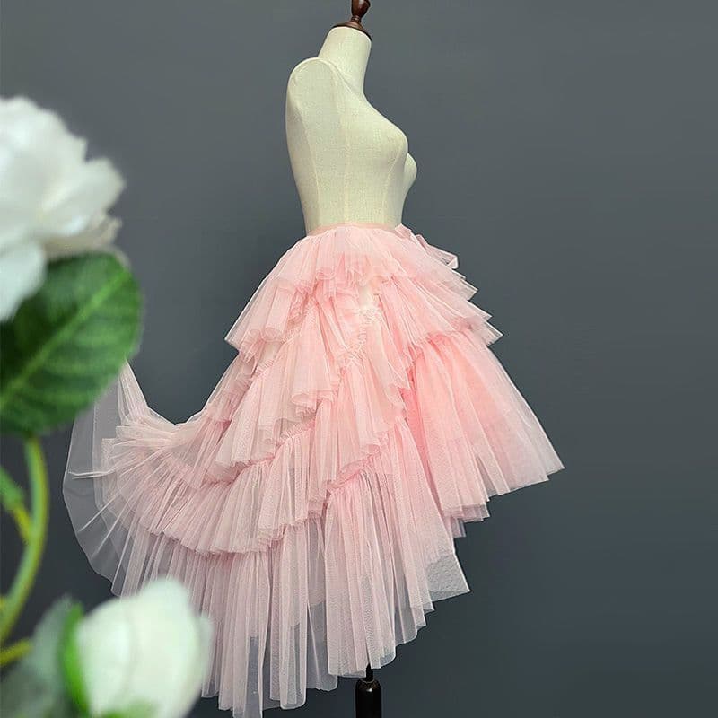 Saia Tutu Rosa e Azul em Múltiplas Camadas para Casamento, Festa, Vestido de Baile, Acessórios, Apresentações de Cosplay