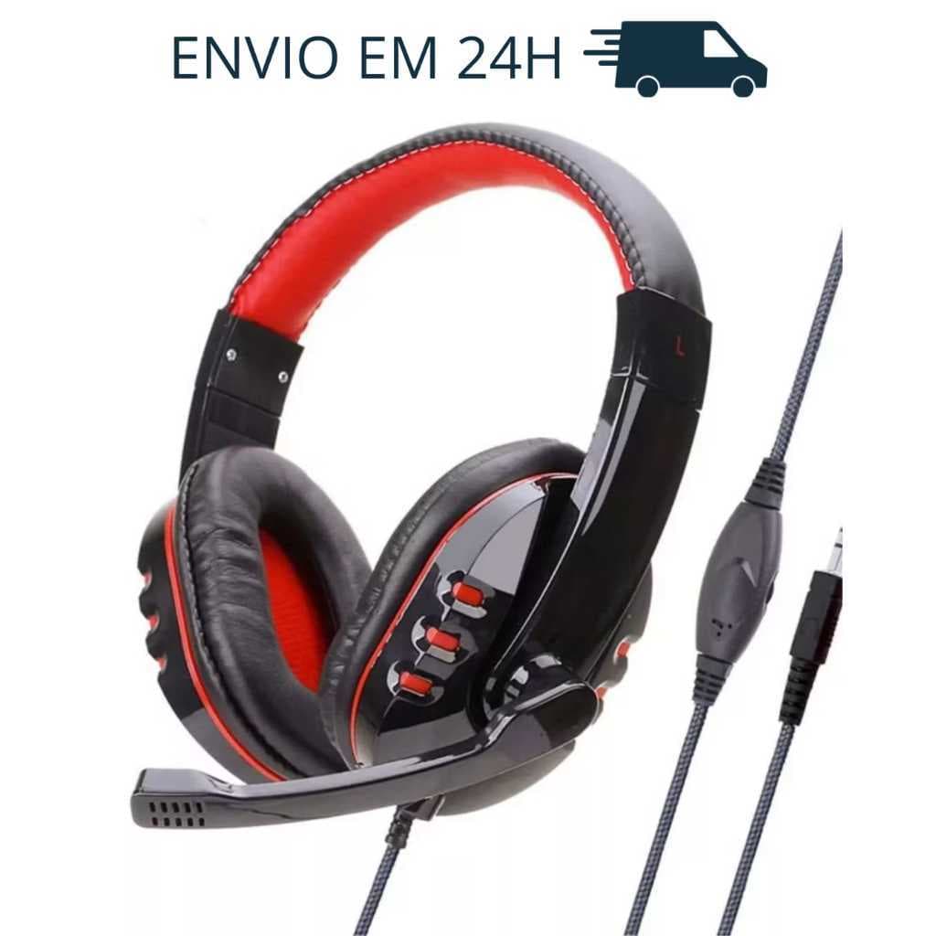 Headset Fone Gamer com Microfone para jogos, PS5, Xbox, PC e notebooks