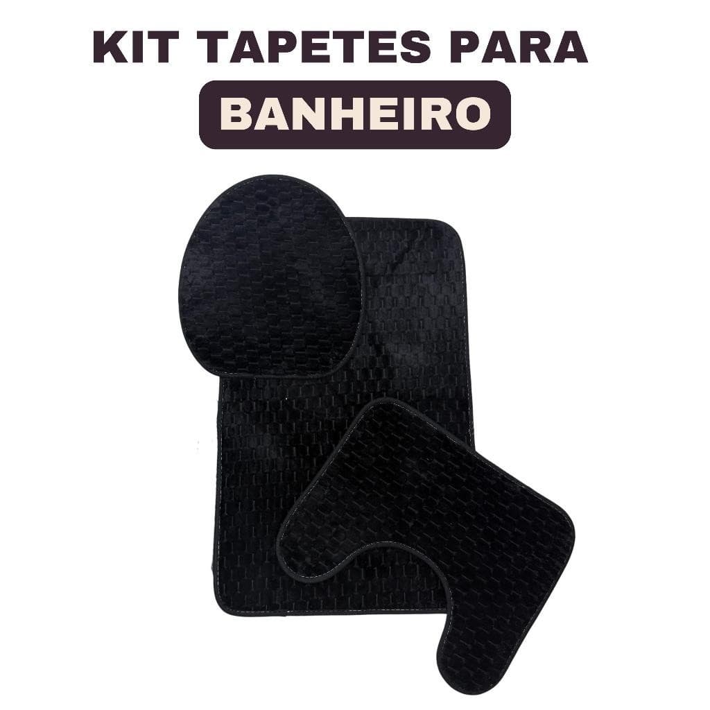 Kit 3 Tapete Para Banheiro Conjunto 3 Peças Tapetes Luxo Jogo de Banheiro Com Solado Promoção