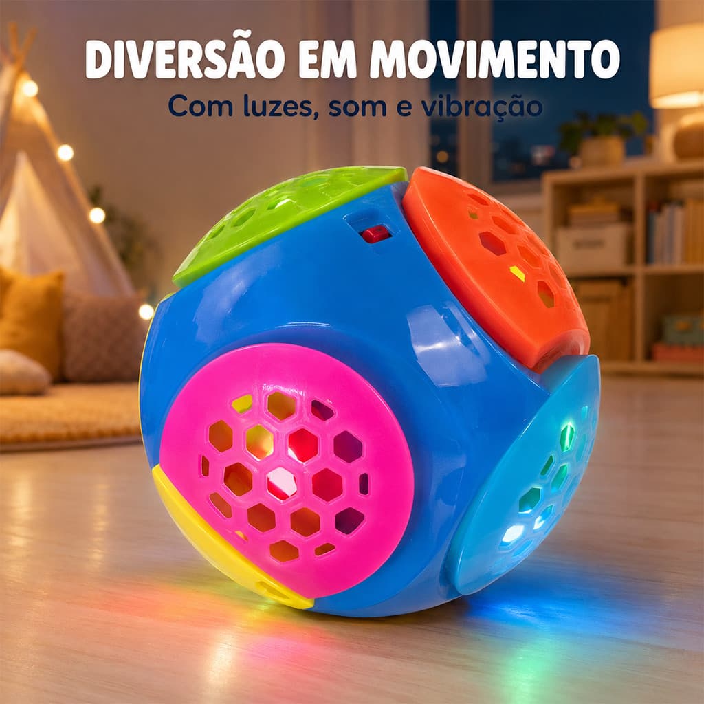 Bola Musical Treme Treme Pula Gira e Muda de Direção Com Luz e Sons Brinquedo Infantil com Movimento