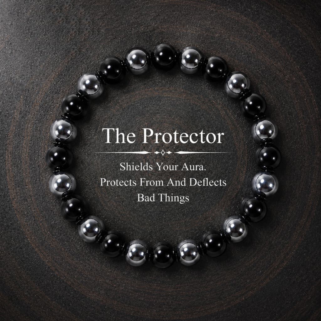 Pulseira de contas de pedra Natural obsidiana ímã preto contas redondas Material áspero combinado exportação transfronte