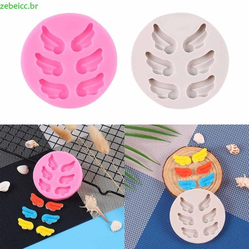 zebeicc Molde Forma Asas Anjo, Silicone Para Bolo Fondant Chocolate