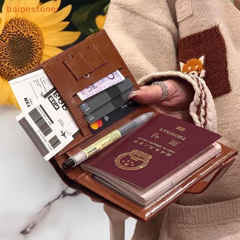 [baipestoner] Carteira de Viagem para Passaporte, Unissex, Porta-Cartões, Proteção RFID, Porta-Cartão de Identificação 0
