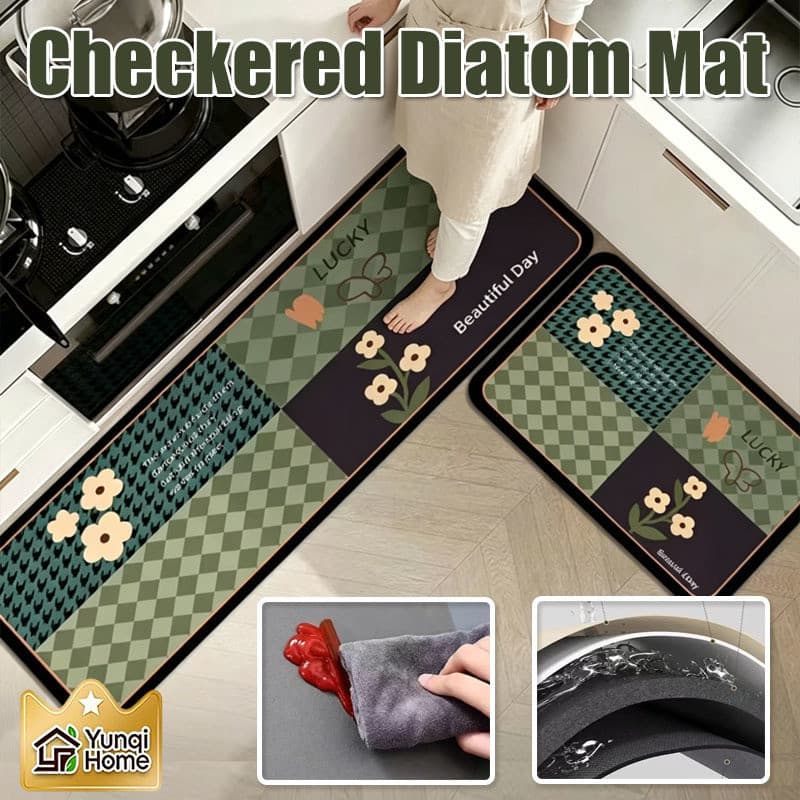 Tapetes de Terra Diatomácea 2 em 1, Tapete Absorvente para Banheiro, Tapete de Cozinha Antiderrapante e Durável NGRB