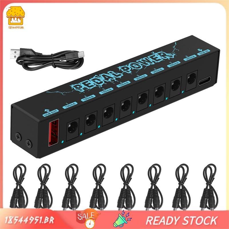 [18544951fonte De Alimentação Para Pedais De Guitarra 5V Com Saídas De 8 Vias Fonte Pedal Portátil Efeito De Guitarras