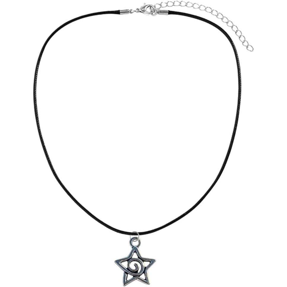 Colar com Pingente Estrela Prateada, Comprimento Ajustável, Corrente de Clavícula, Joia de Moda Punk para Mulheres KKOD