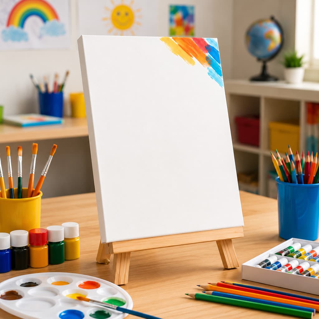 Kit 5 Tela de Pintura Escolar Souza Tamanho 20x30 cm Chassi MDF 8304 Atividades Infantis Escolares
