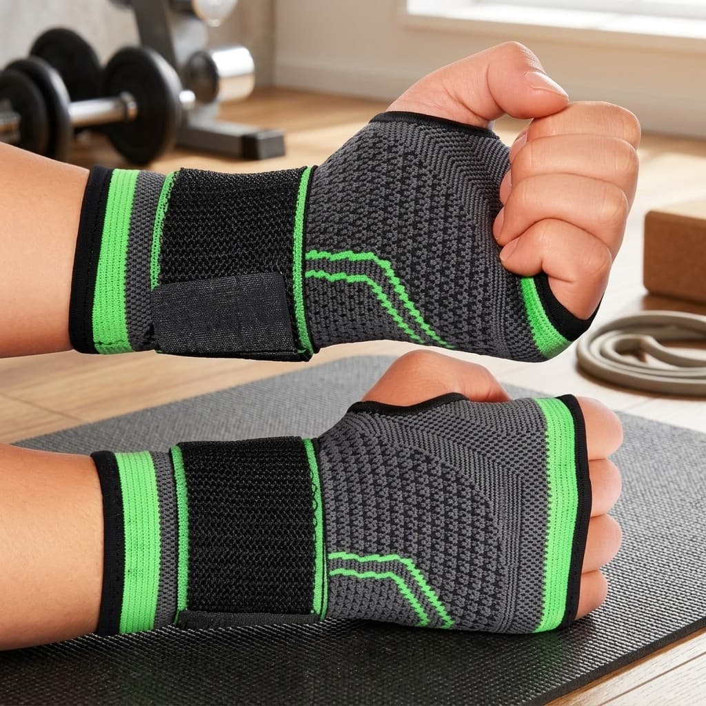 Protetor de Pulso Munhequeira Ortopédica Compressão Neoprene Ajustável para Digitação Trabalho LER