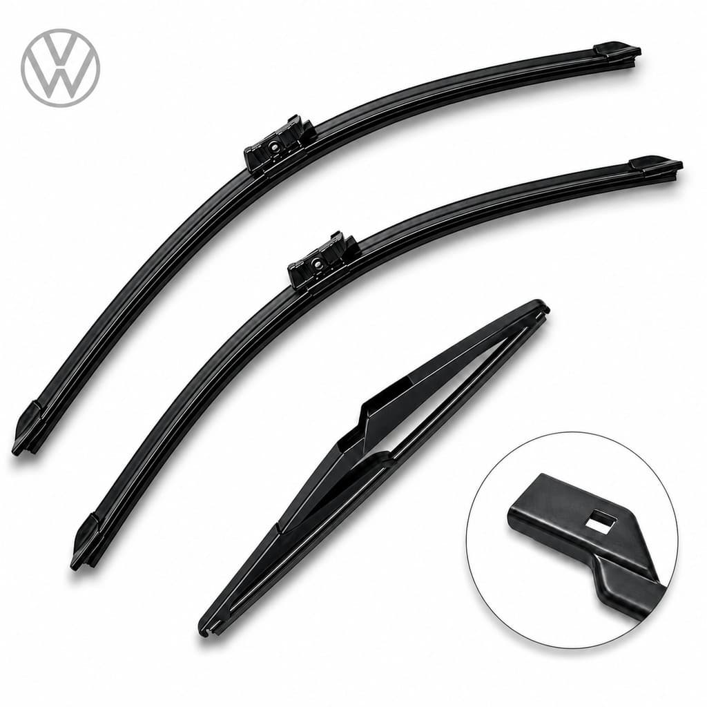 Kit Palhetas Limpador Para-brisa Chuva Limpeza Silenciosa Modelos Volkswagen
