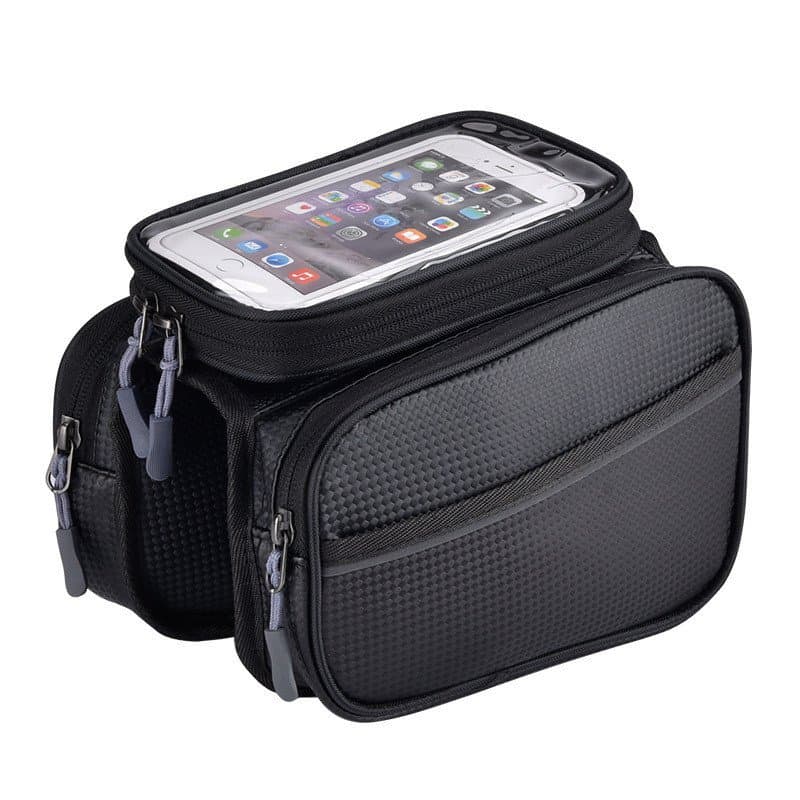 Bolsa frontal para bicicleta, suporte impermeável para celular de grande capacidade para mountain bike, bolsa suspensa p