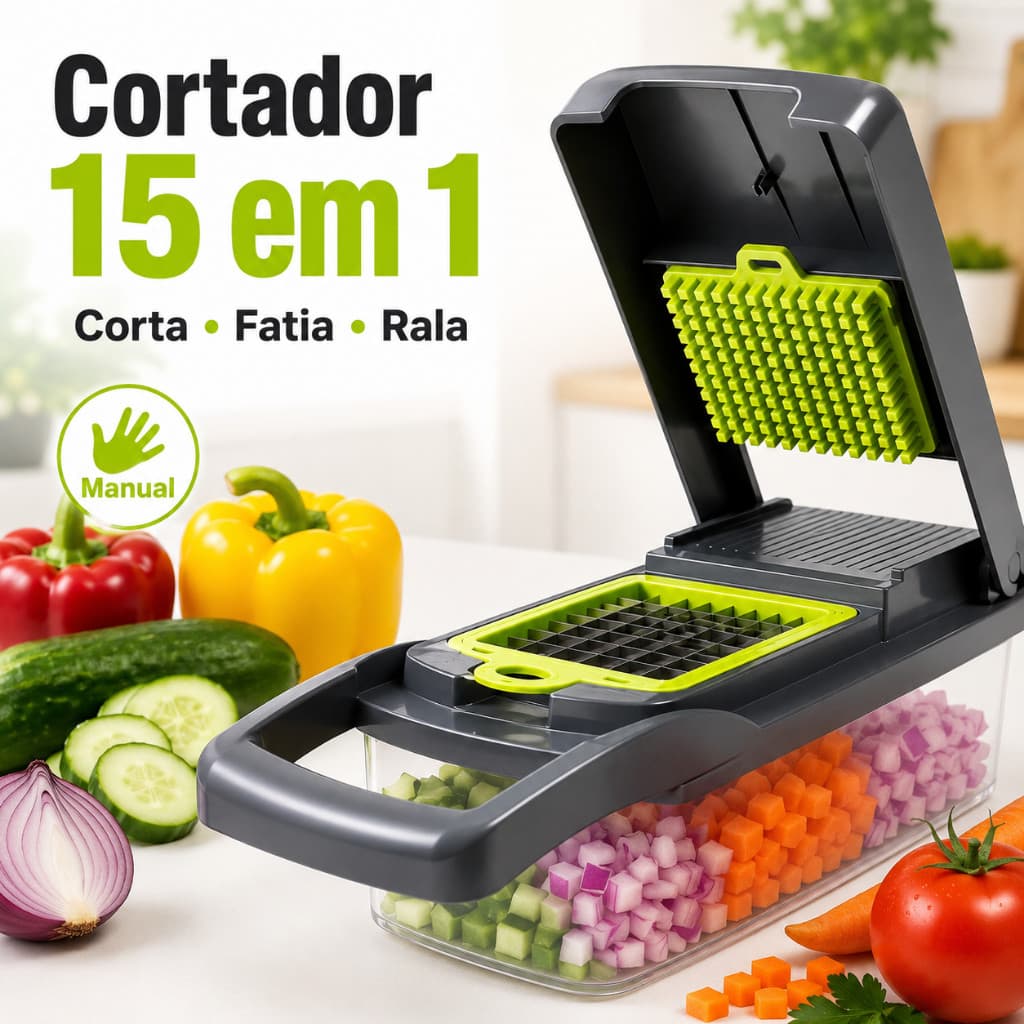 Cortador De Legumes 16 Em 1 Manual Ralador Fatiador Multifuncional Cozinha