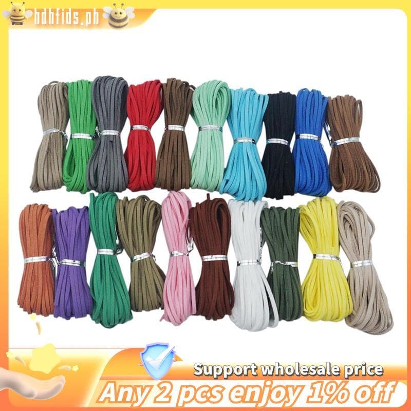 20 Pacotes 3mm Cordão De Camurça Renda Couro Falso Plano Carretéis Falsa Para Pulseira Colar Miçangas Artesanato