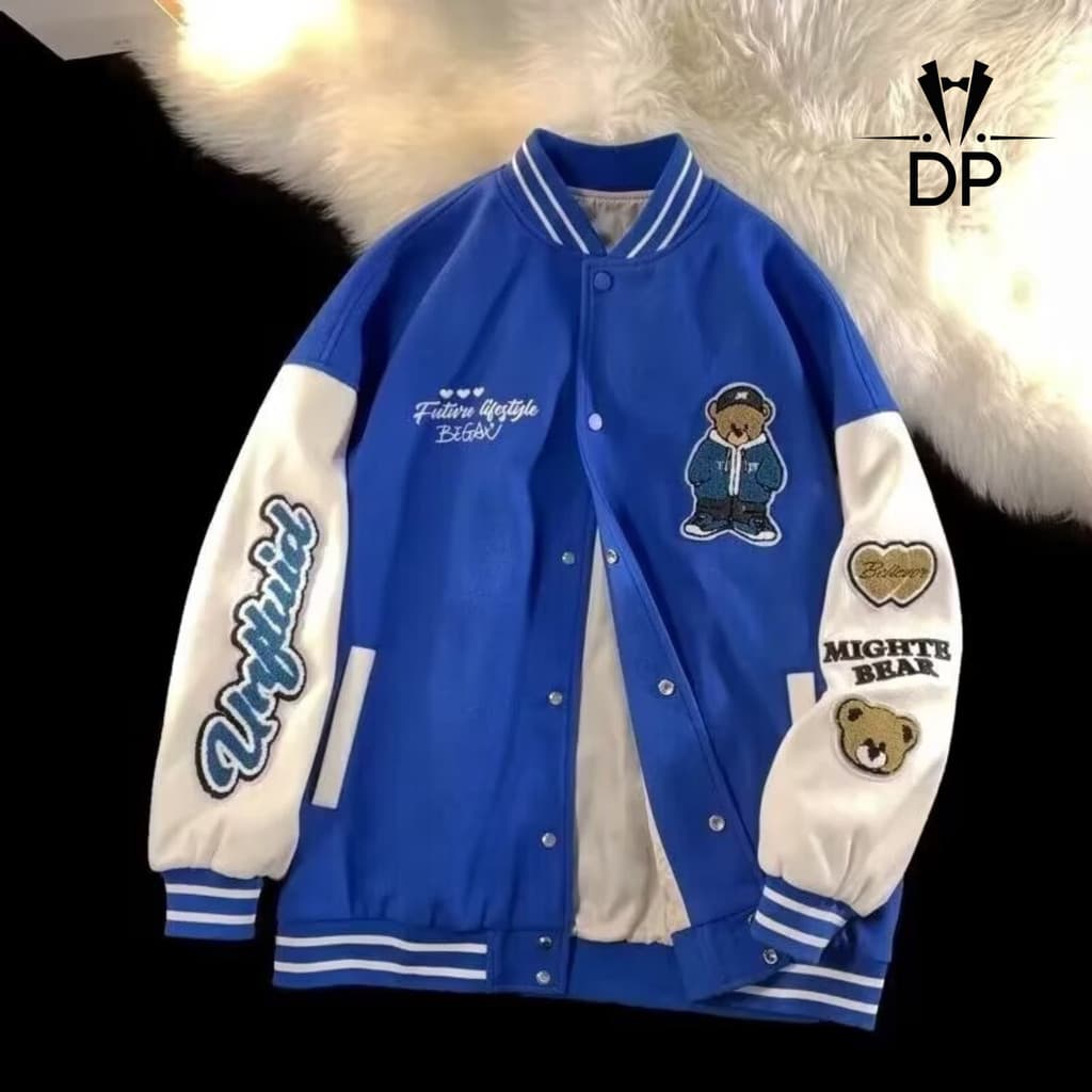 Jaqueta De Beisebol Masculina Solta E Versátil Estilo Ins , Casual , Legal , Para Primavera Outono , Azul T176