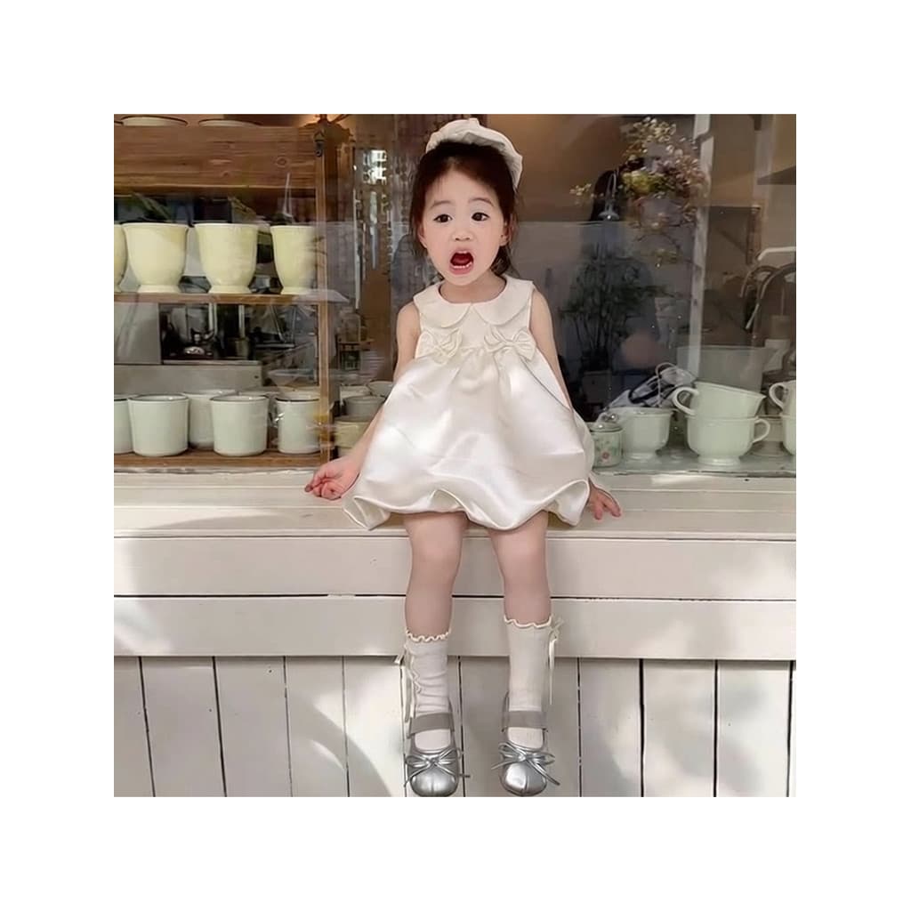 Bebê menina um ano de idade pegar semana vestido 2026 novo estilo primavera verão branco flor menina vestido estilo ocid