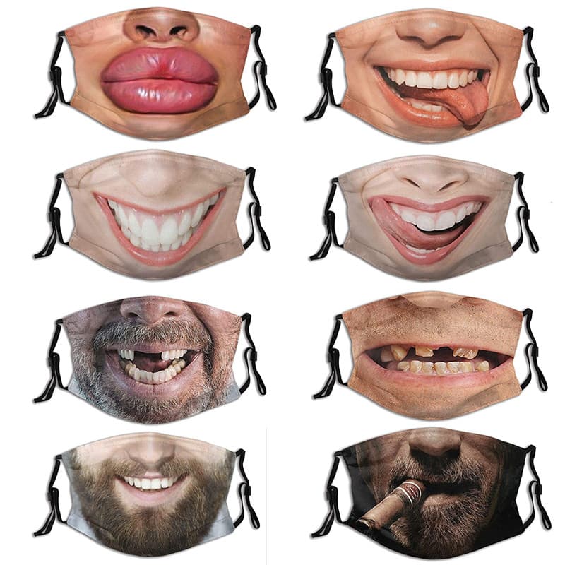 Máscara engraçada Douyin mesmo estilo simulação máscara facial humana engraçado meia face Spoof Emoticon único criativo