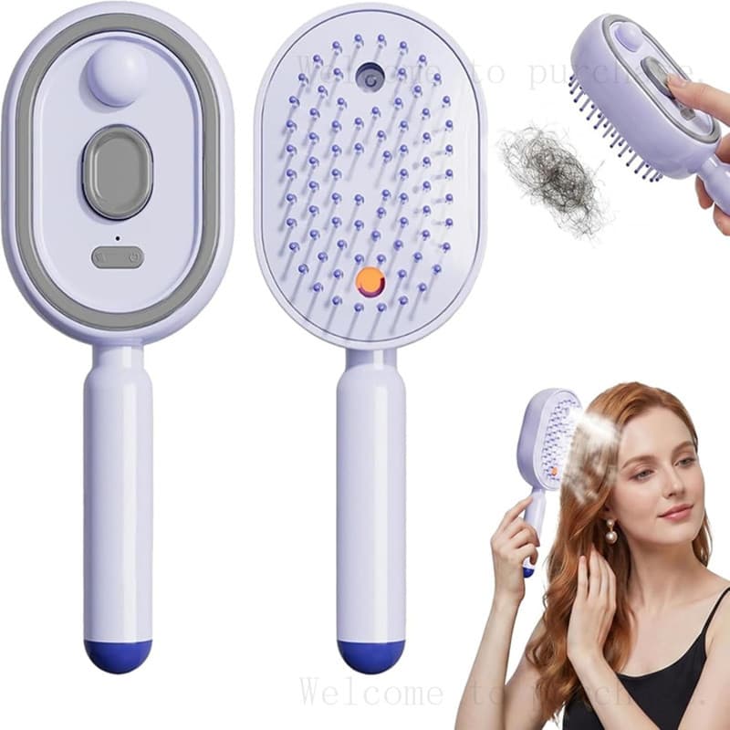 Nova Escova a Vapor Elétrica 2026, Escova Alisadora de Cabelo Recarregável com Pente Desembaraçador, Pulverizador Portát