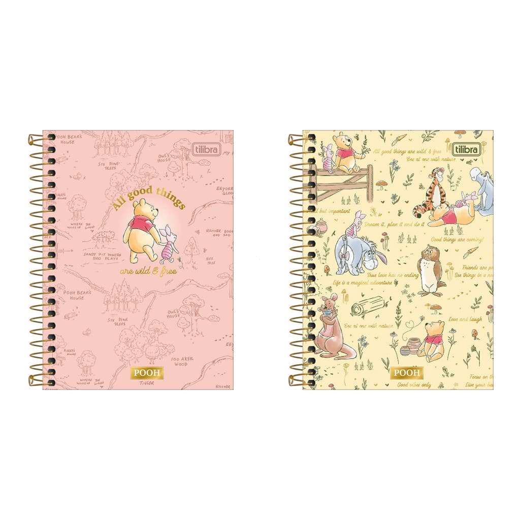 Caderno Colegial Tilibra Pooh 1 Matéria 80 Folhas