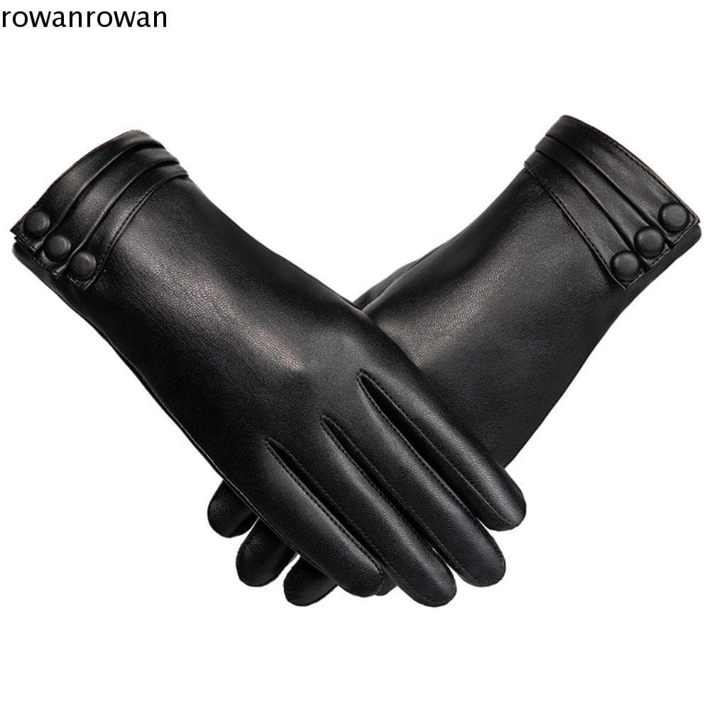 Luvas De Couro PU ROWAN , À Prova De Vento Grossas Com Tela De Toque Quente Ciclismo Esportivo Dedos Inteiros