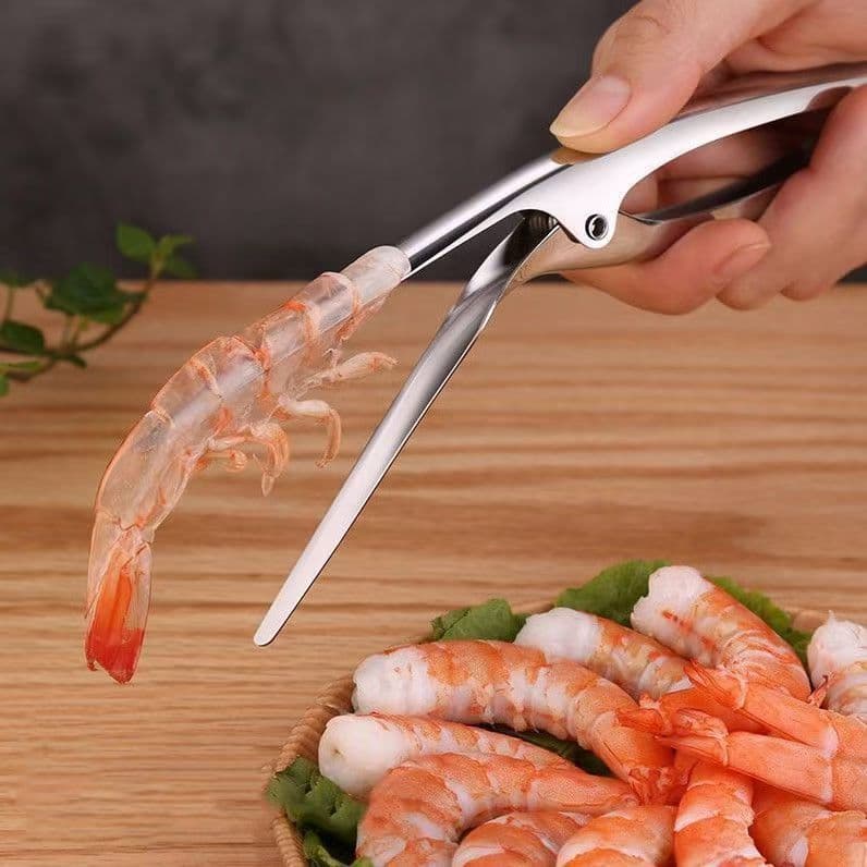 Cozinha de aço inoxidável descascador camarão pele camarão Sheller lagosta aberta ferramenta útil cozinha rápida camarão