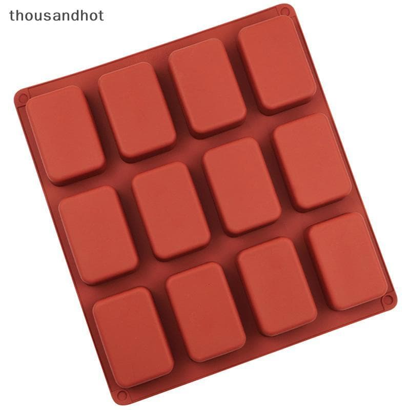 12 Cavidades Mini Brownie pan Pão Silicone Assadeira