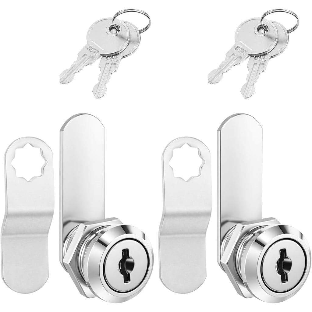 Conjunto de 2 Fechaduras para Armários com Chave, Fechaduras de 5/8" para Gavetas, Fechaduras de Segurança para Móveis,